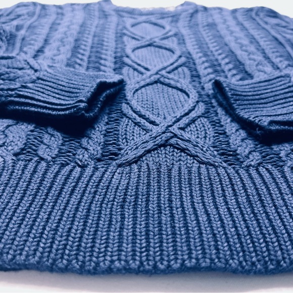 Ralph Lauren Sweaters - NWT Lauren Ralph Lauren Black Label Aran Stitch Cotton Crewneck Sweater Navy XL